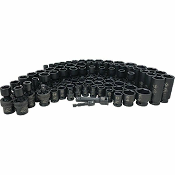 Atd Tools ATD Tools  0.37 in. Drive 6 Point SAE & Metric Impact Chrome Socket Set, 81 Piece ATD-2381